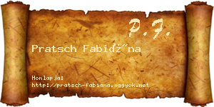 Pratsch Fabiána névjegykártya